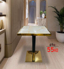 SQUARE MARBLE/METAL DINNING TABLE