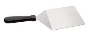 STAINLESS STEEL SQUARE TURNER, BLACK HANDLE, 15X12.5 CM - Mabrook Hotel Supplies