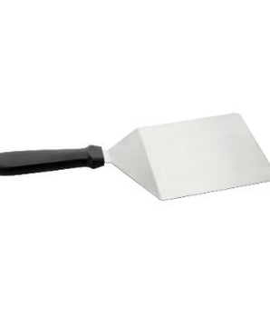 STAINLESS STEEL SQUARE TURNER, BLACK HANDLE, 15X12.5 CM - Mabrook Hotel Supplies