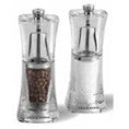 COLE & MASON CRYSTAL SALT & PEPPER MILLS, HEIGHT: 12.5 CM.