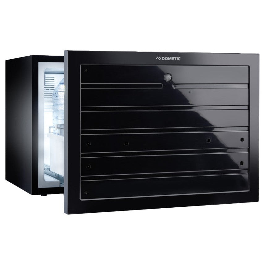 50 Ltr Dometic DM50NTE F Drawer Minibar in Black Color. - Mabrook Hotel Supplies