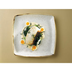 STONECAST WHITE SPECKLE DEEP SQUARE PLATE – SIZE: 26cm - Mabrook Hotel Supplies