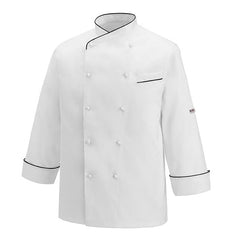 CHEFJACKET GERARD BLACK PIPING. COT. 100% - Mabrook Hotel Supplies