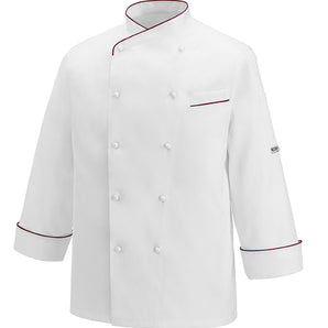 CHEFJACKET GERARD BORDEAUX PIPING COT.100%