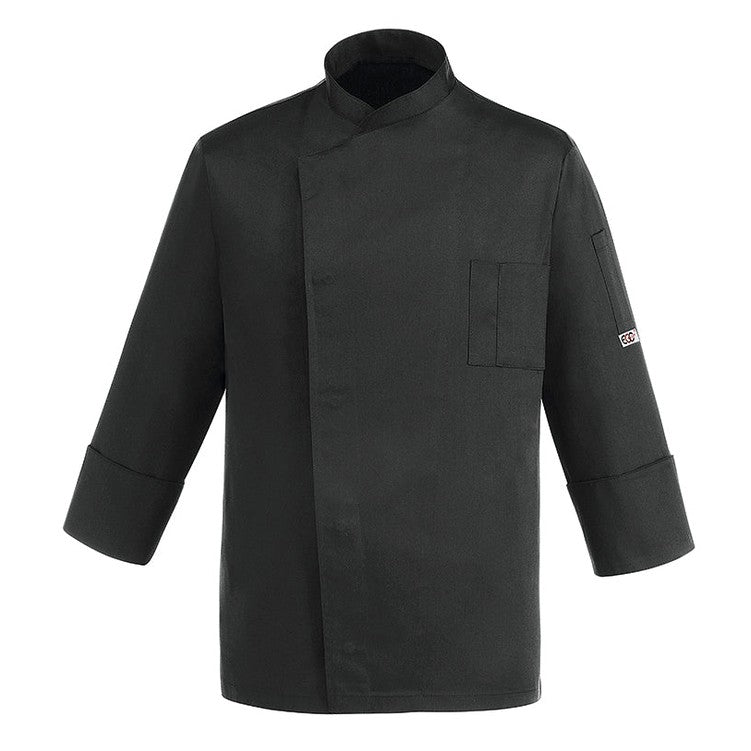 CHEFJACKET BLACK CHEAP POL.  65% COT. 35% - Mabrook Hotel Supplies