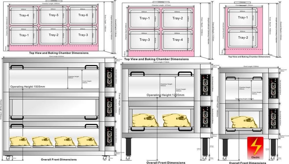 2 DECK OVEN EACH DECK 2 FULL OZI TRAY(80X60 CM)OR(4 40X60 CM - Mabrook Hotel Supplies