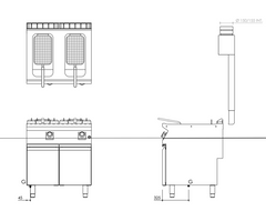 Mareno/ 70 RANGE 80 cm 15+15 Ltr Twin Pan Gas Fryer.