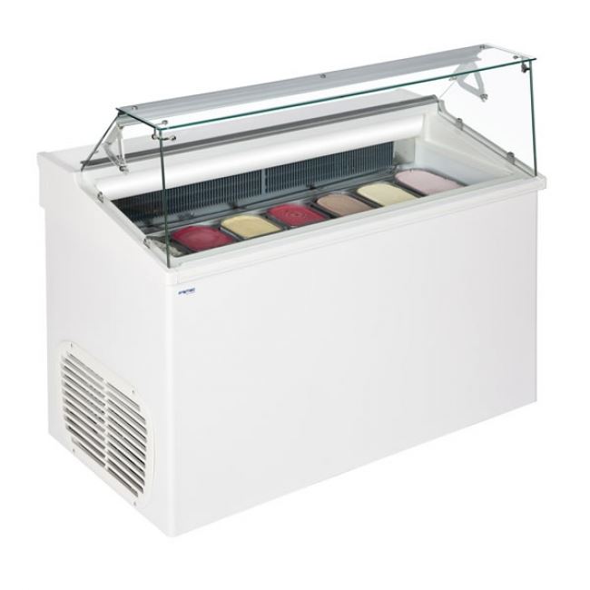 ICE CREAM FREEZER WHITE COLOR STRAIGHT GLASS. - Mabrook Hotel Supplies