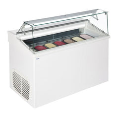 ICE CREAM FREEZER WHITE COLOR STRAIGHT GLASS. - Mabrook Hotel Supplies
