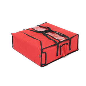 HEATED BAG, CAPACITY: 4 PIZZA BOXES 50X50 CM, SYSTEM FOR HEATING UP THE BOTTOM AND THE TOP CONNECTED TO A CAR LIGHTER, SIDE POCKETS FOR DRINKS, DURABLE AND EASILY WASHABLE MATERIALS. DIM: 53X53X21 H C