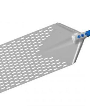 PERFORATED ALUMINIUM ROMANA PIZZA PEEL, RECTANGULAR - 23x40 CM, HANDLE LENGTH 60 CM - Mabrook Hotel Supplies