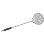 STAINLESS STEEL PERFORATED ROUND SMALL PIZZA PEEL - 26 CM, LENGTH 150 CM