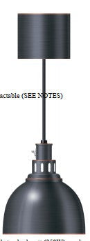 Decorative Heat Lamp, Standard, (1) bulb type (not included) , 8-1/2"H x 9-1/2" diameter shade, 250 watt max. - Mabrook Hotel Supplies