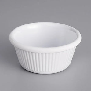 "RAMEKIN FLUTED MELAMINE, 3oz , BONE COLOR"