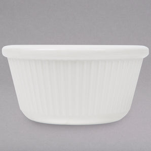 RAMEKIN FLUTED MELAMINE. 3OZ. WHITE.