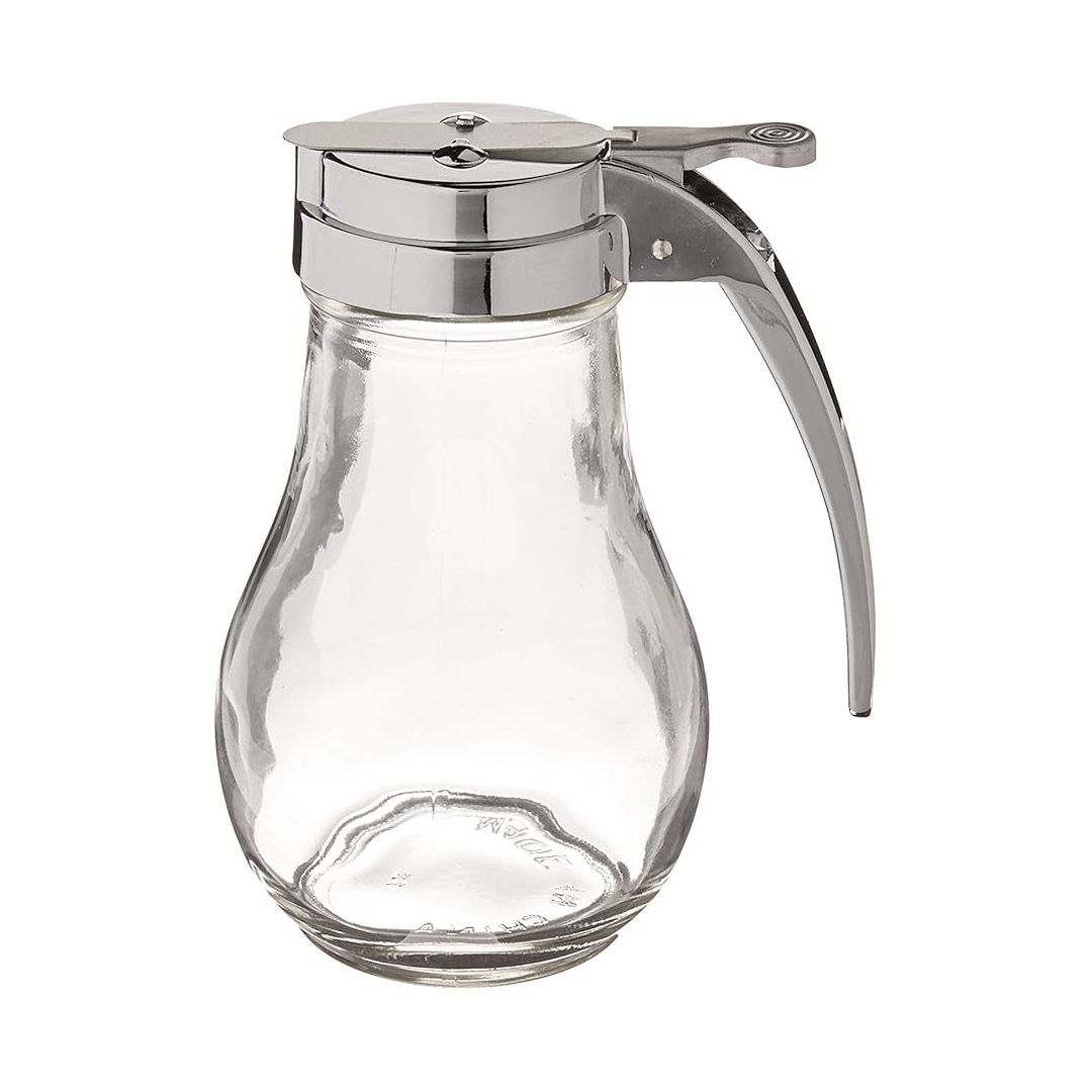 14OZ SYRUP DISPENSER W/CHROME PLATED ZINC ALLOY TOP - Mabrook Hotel Supplies