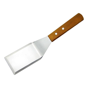 "WOOD HANDLE GRIDDLE SCRAPER 4.875x3"" BLADE"