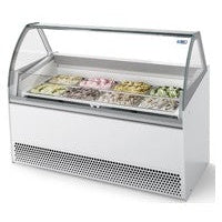 Ventilated Gelato Display Cabinet Bermuda View with Gray RAL 9006 Work Top (Gelato Containers not Included). - Mabrook Hotel Supplies