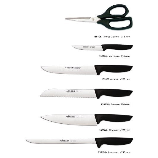 5 PCS. NIZA SERIES KNIVES SET + SCISSORS + BLOCK - Mabrook Hotel Supplies