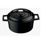 LAVA ROUND CASSEROLE MATT BLACK - (Ø)16 CM