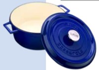 LAVA ROUND CASSEROLE - SABLE BLUE Ø 28cm