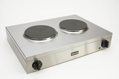 S/S ELECTRIC COUNTERTOP / BOILING TOP WITH 2 HOTPLATES -  W 565 mm - 3.0 kW. - Mabrook Hotel Supplies