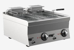 (CR1620469) 60 cm 10 + 10 Ltr Twin Pan Electric Fryer Top. - Mabrook Hotel Supplies