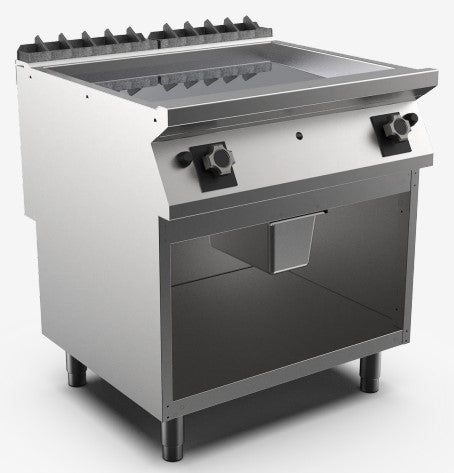 (MAMC0001239) Gas Griddle Top with Smooth Chromed Plate on Open Stand with (MAMC0006450M - ABVP4M Door for 40 & 80 cm Stand). - Mabrook Hotel Supplies