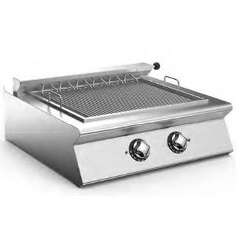 80 CM ELECTRIC CHARGRILL ON CABINET, AISI 304 STAINLESS STEEL, POWER: 15.6 KW, 400V/50HZ/3PH, REVERSIBLE CAST IRON COOKING GRILL, GREASE COLLECTION CHANNEL AT FRONT, DIM: 80X70X87 H CM.
