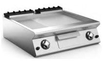 80 cm Gas Fry-Top with Thermostatically-Controlled Sloping Hotplate 2/3 Smooth 1/3 Ribbed.