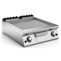 80 cm Gas Fry Top with 2 Cooking Zones and Thermostatically Control Ribbed Sloping HotPlate.