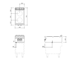 Mareno/ 70 RANGE 2 Circular Hotplate Electric Boiling Top.