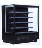 (BLF-1366) Vertical MultiDeck Plug-In with Night Curtain 4 Shelves - Black Color - Dim: 1310x660x2000 mm (WxDxH). - Mabrook Hotel Supplies