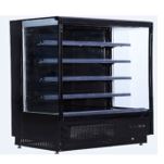(BLF-1566) Vertical MultiDeck Plug-In with Night Curtain & 4 Shelves - Black Color - Dim: 1500x660x2000 mm (WxDxH). - Mabrook Hotel Supplies