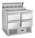 (PS-200-4D) 4 Drawers Saladette with Topping Well without GN Pans , Dim: 900x700x950 mm (WxDxH). - Mabrook Hotel Supplies
