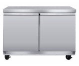 (TUC-48BR) 2 Doors UnderCounter Refrigerator with 2 Layers Shelves each Door , Dim: 1230x799x966 mm (WxDxH). - Mabrook Hotel Supplies