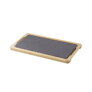 REVOL RECTANGULAR PLATE LINER, BAMBOO - 34X19.5X1.5 CM - Mabrook Hotel Supplies