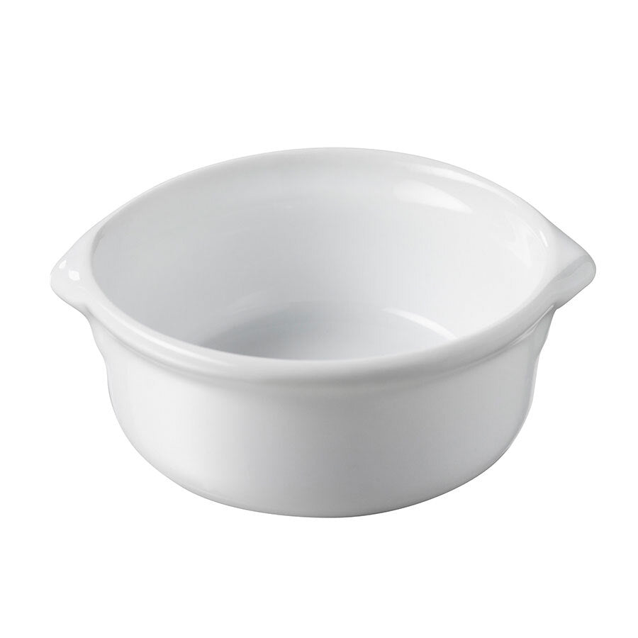 WHITE ROUND EARED CASSEROLE, DIM: 7.5X3H CM - Mabrook Hotel Supplies