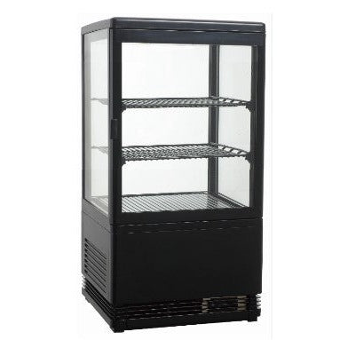 Flat Glass Door Black Display Cooler. - Mabrook Hotel Supplies