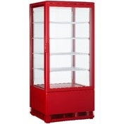 Curved Glass Door Red Display Cooler.