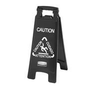 EXEC MULTI-LING CAUTION SIGN 2S BLACK. - Mabrook Hotel Supplies
