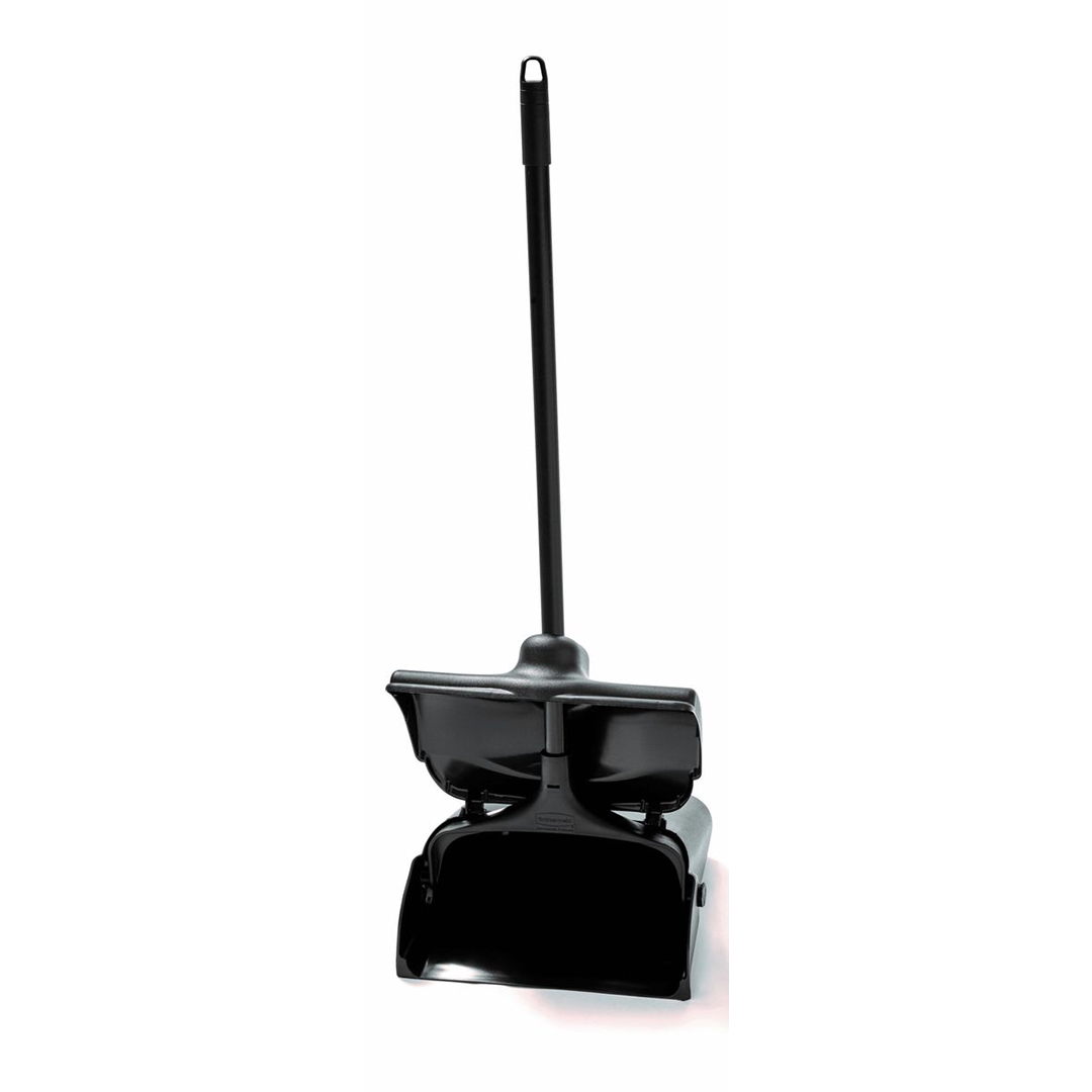 RUBBERMAID EXECUTIVE SERIES LOBBY PRO PLASTIC UPRIGHT DUST PAN WITH COVER - BLACK - Mabrook Hotel Supplies
