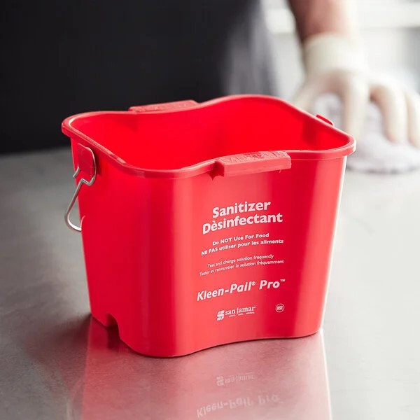 KLEEN PAIL SANITIZING BUCKET, CAPACITY: 3 QT, COLOUR: RED, FITS INTO ANY HACCP PLAN, DIM: 15.24H x 19.05W x 15.24L CM (OLD CODE: SJR-KP97RD) - Mabrook Hotel Supplies