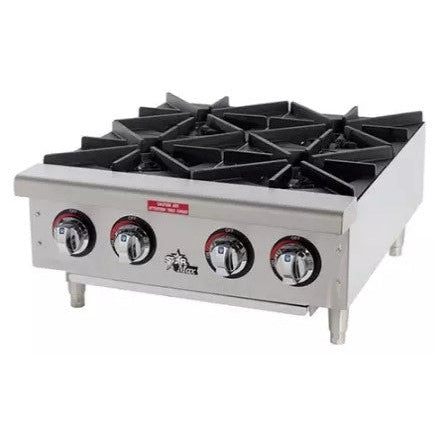 24" (61CM) FOUR BURNERS GAS HOT PLATE COUNTERTOP.