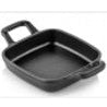 CAST IRON SQUARE PAN, WITH TWO HANDLE, BLACK - 12X12 CM