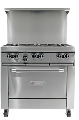 36" 6 Burner Range with Standard Oven - 236,000 BTU. - Mabrook Hotel Supplies