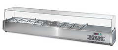 Refrigerated Display Showcase for 5 GN 1/3 Bowls with Tempered Flat Glass (OLD CODE: TCN-VR3150VD)