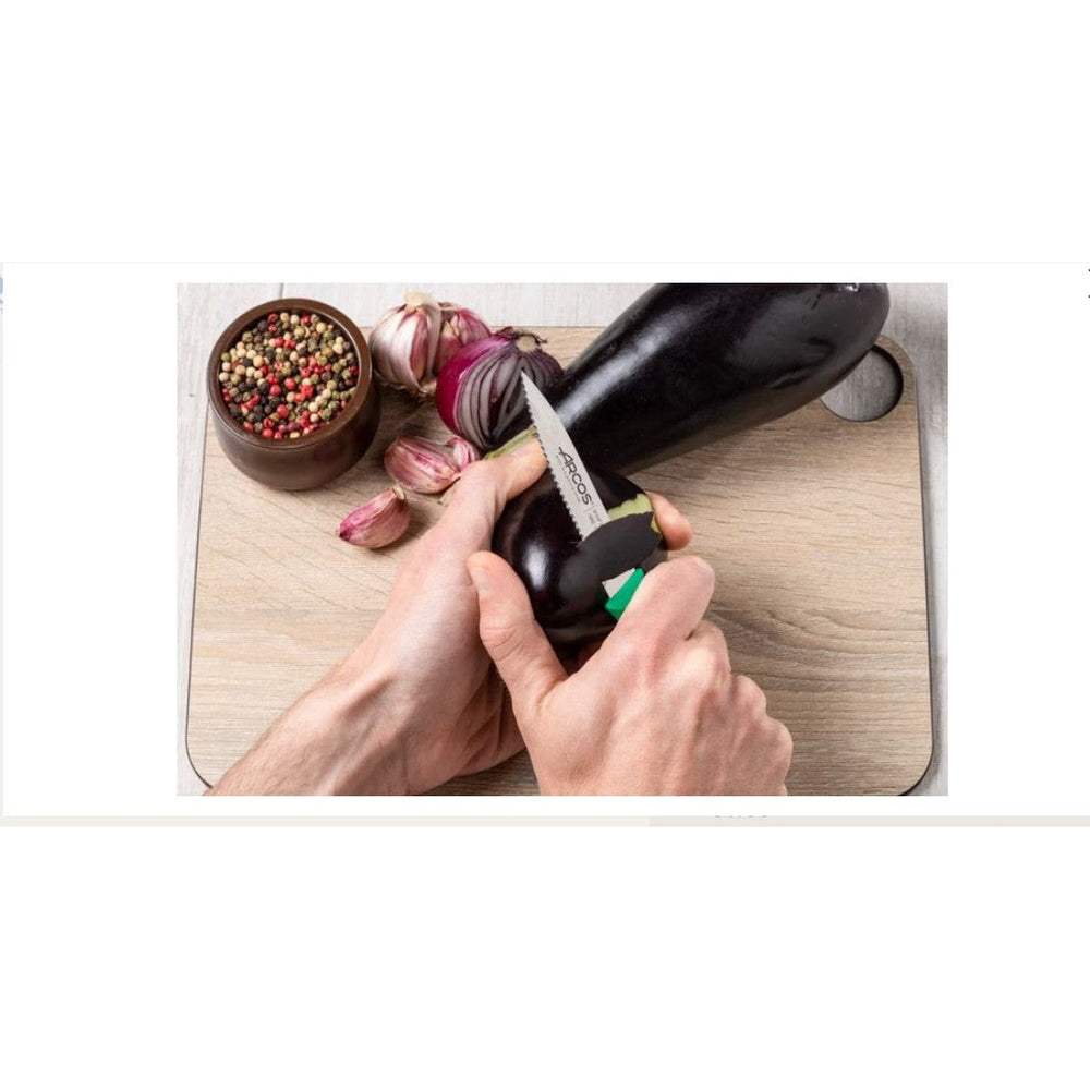 NOVA SERIES 100 MM SERRATED GREEN COLOUR PARING KNIFE - Mabrook Hotel Supplies