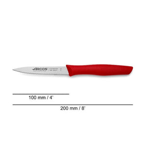 NOVA SERIES 100 MM SERRATED RED COLOUR PARING KNIFE - Mabrook Hotel Supplies