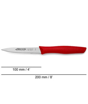 NOVA SERIES 100 MM SERRATED RED COLOUR PARING KNIFE - Mabrook Hotel Supplies